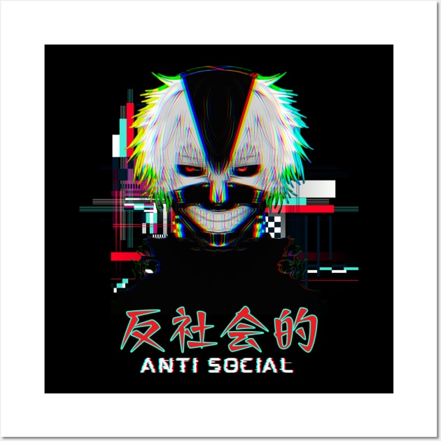 Anime Vaporwave Antisocial Ghoul Wall Art by Sugoi Otaku Gifts